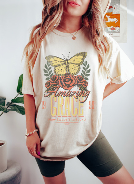 Amazing Grace Comfort Colors Oversized Vintage T-Shirt, Christian God Shirt, Jesus Shirt 1.jpg
