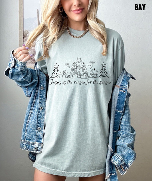 Jesus Is the Reason For The Season Oversized Tee, Jesus is the Reason Shirt, Comfort Colors.jpg