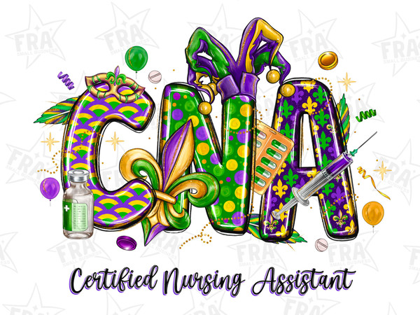 CNA Mardi Gras Certified Nursing Assistant png sublimation design download, Mardi Gras png, Mardi Gras Nurse png, sublimate designs download.jpg