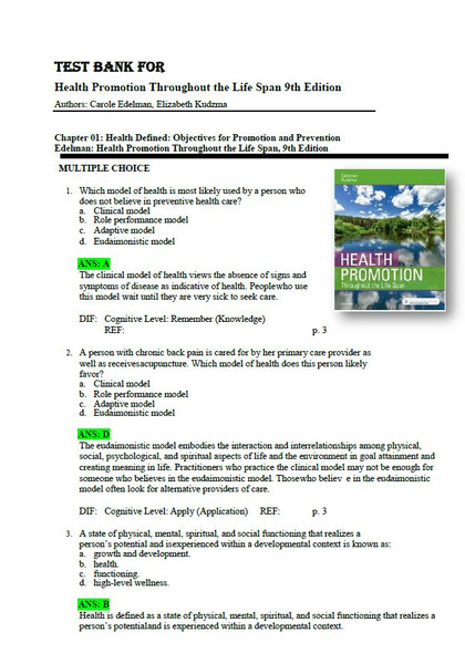 Latest 2023 Health Promotion Throughout the Life Span 9th Edition Edelman Test bank  All Chapters (1).JPG