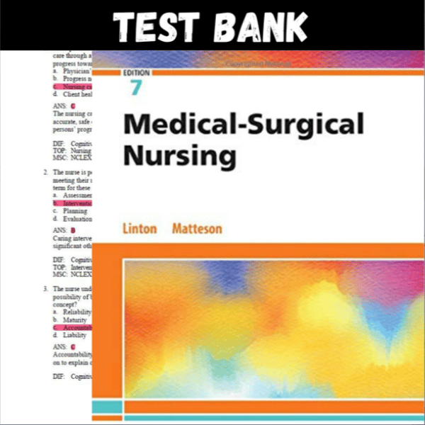 Latest 2023 Medical-Surgical Nursing 7th Edition by Linton Test bank  All Chapters (1).PNG
