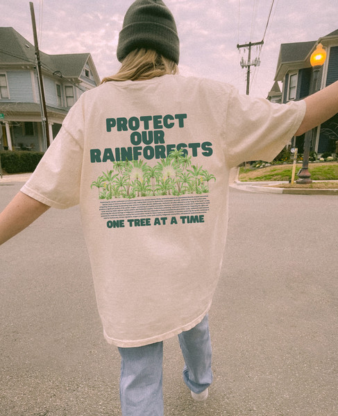 Protect Our Rainforests Oversized Shirt, Comfort Colors Aesthetic Shirt, Save The Planet Shirt.jpg