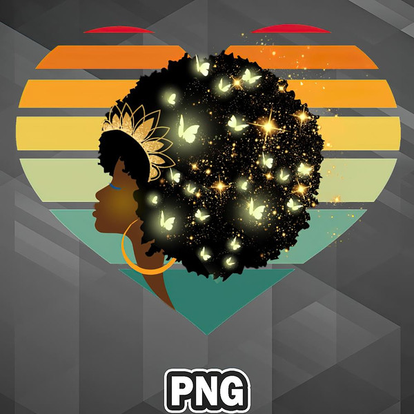 AFC1107231337285-African PNG Golden Butterflies Afro Sparkle Queen PNG For Sublimation Print.jpg