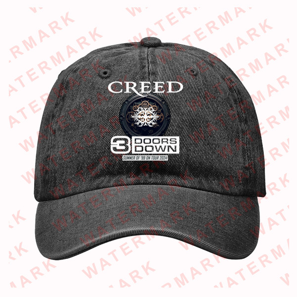 CREED WITH 3 DOORS DOWN SUMMER OF '99 ON TOUR 2024 Denim Hat Cap.jpg