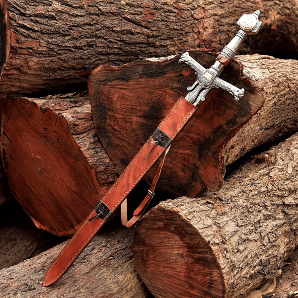 Hand Forged Damascus Steel King Solomon Sword  Israel Star (David crusader) Medieval Sword  Knight's Sword  Gifts for himBoyfriend (5).PNG