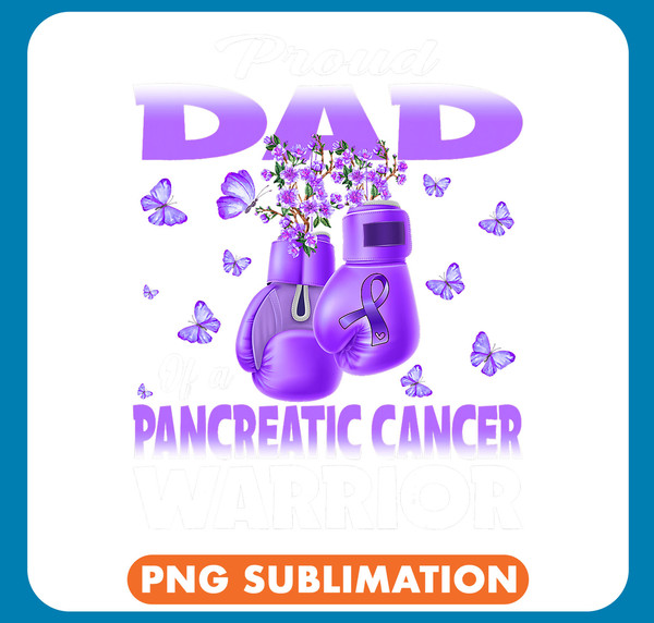 Funny Boxing Proud Dad Of A Pancreatic Cancer Warrior Boxing Gloves .jpg