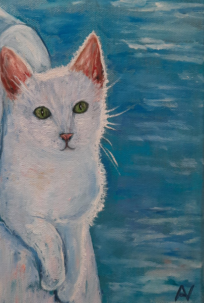 Elena Anufriyeva_Santorini Cat_24x30 cm_oil and acrylic on stretched canvas - Kopie (2).jpg