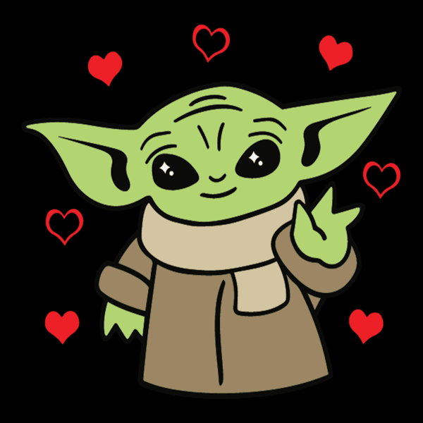 Baby Yoda With Hearts - Funny SVG For Yoda Lovers.png