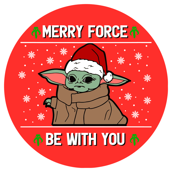 Yoda Merry Force Be With You Merry Christmas Baby Yoda SVG.png