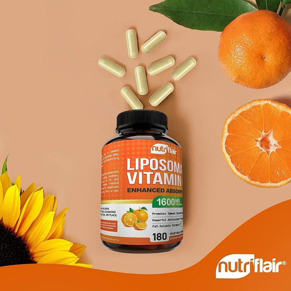 NutriFlair Liposomal Vitamin C 1600mg, 180 Capsules Fat Soluble Vit Supplements 9.jpg