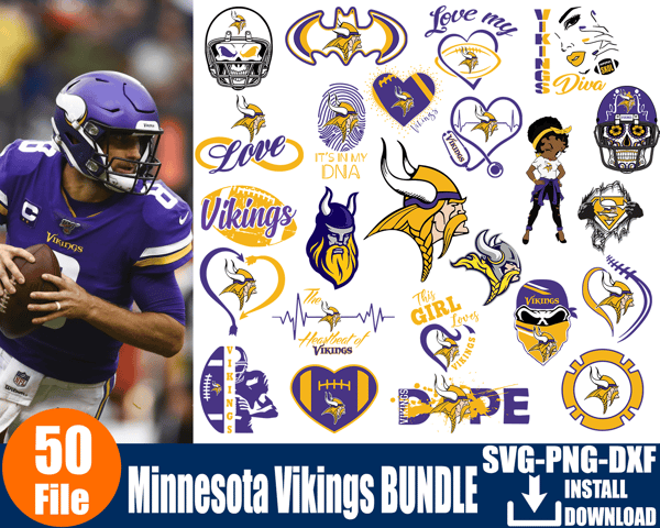 50 Designs Minnesota Vikings Football Svg Bundle, Love Vikings DXF, Minnesota Vikings Logo PNG.png