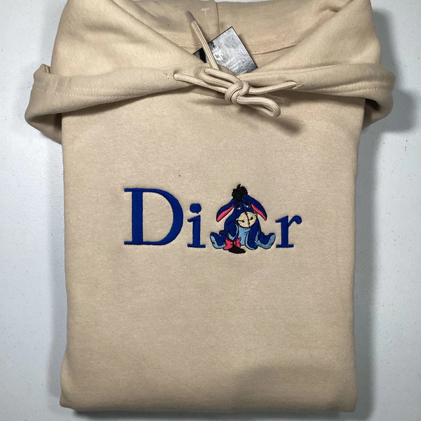 Winnie The Pooh Movie Eeyore DIOR Embroidered Sweatshirt, Eeyore Embroider Sweatshirt, Valentine Annniversary Couple Matching Hoodie Embroidery.png
