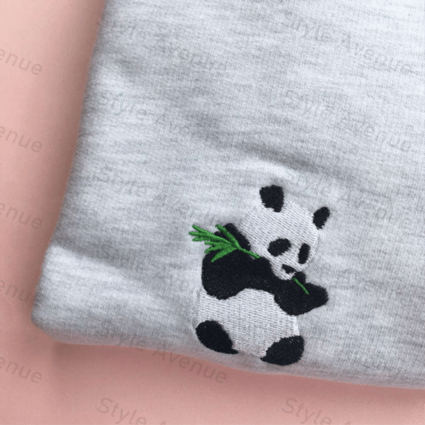 Panda Embroidered Sweatshirt 2D Crewneck Sweatshirt Best Gift For Family.jpg