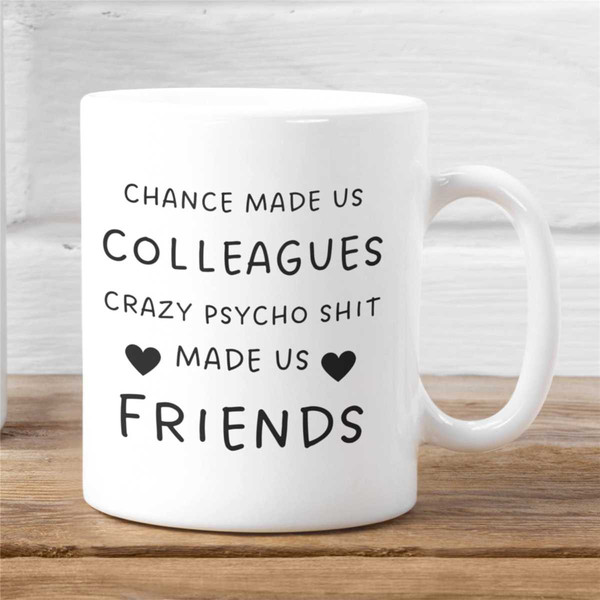 Farewell Gift for Coworker, Funny Coworker Coffee Mug, Colleague Leaving Gift, Chance Made Us Colleagues Crazy Psycho Sh.jpg
