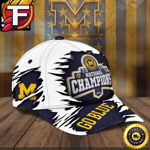 Michigan Wolverines Football 2024 National Champions Go Blue Classic Hat Cap.jpg