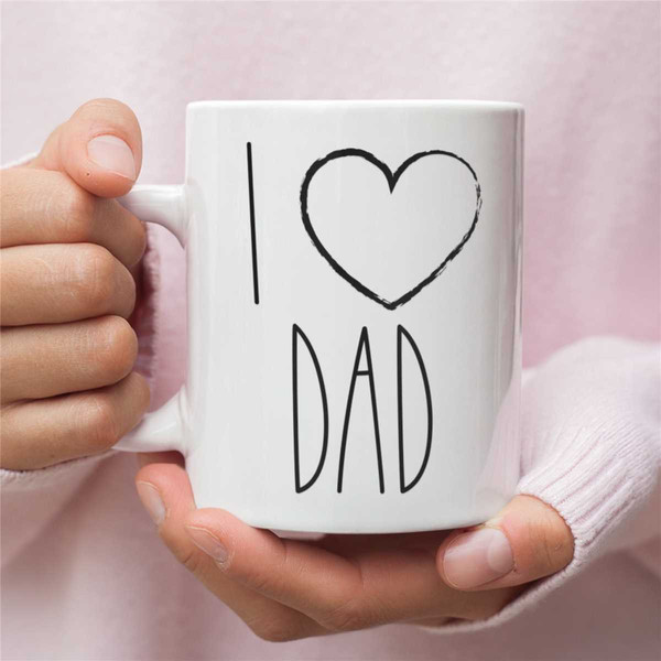 I Love Dad Coffee Mug for Father, New Dad Gifts, Fathers Day, Baby shower gift, Daddy gift, Rae Dunn Inspired Style.jpg