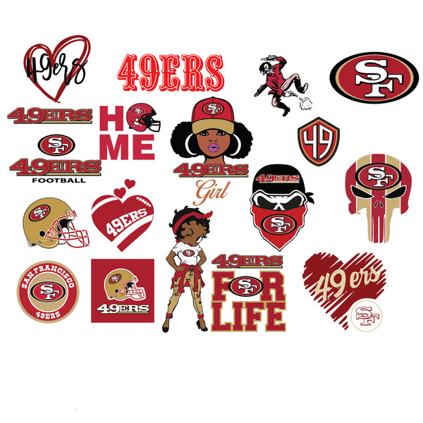 19 Files San Francisco 49ers Bundle Svg, 49ers Football Logo Svg, 49ers Girl Svg, Football For Life.jpg