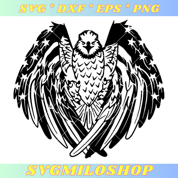 Eagle Flapping Wings Svg, American Flag Eagle Svg, Eagle.jpg