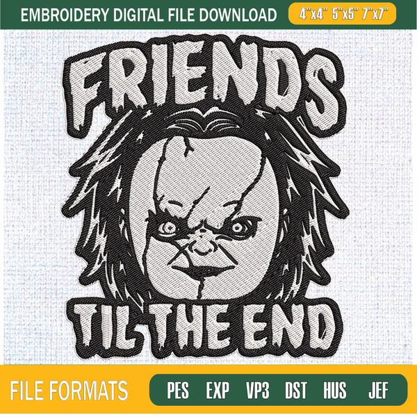 Chucky Friends Til The End Childs Play Embroidery Designs, Halloween Machine Embroidery Design, Machine Embroidery Designs - Premium & Original SVG Cut Files.jp