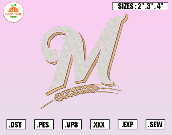 Milwaukee Brewers Embroidery Designs, MLB Logo Embroidery Files, Machine Embroidery Design File, Digital Download.jpg