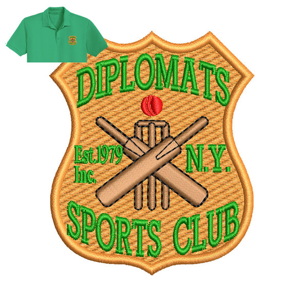 Diplomats Sports patch Embroidery logo for Polo Shirt..jpg