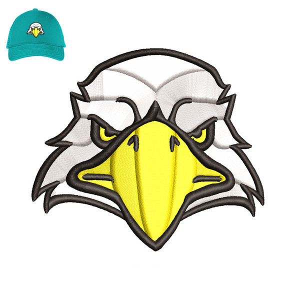 Eagle Head 3d puff Embroidery logo for Cap..jpg