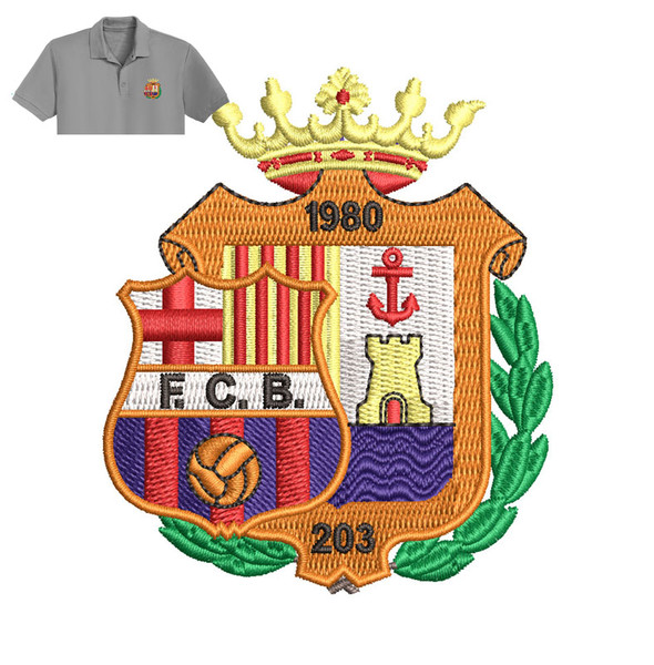 FC Barcelona Embroidery logo for Polo Shirt..jpg