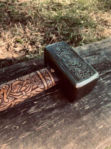 Handmade Carbon steel Viking Hammer with Kalapax face  Thor Hammer  Unique (3).jpg