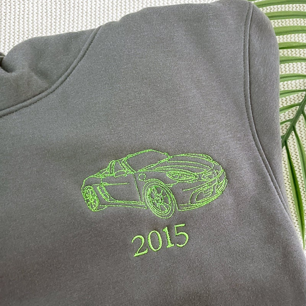 Custom Sweatshirt, Gift for Him,Custom Outline Car Embroidered Hoodie, Car Photo Embroidered Outline, Car Photo Hoodie Embroidered.jpg