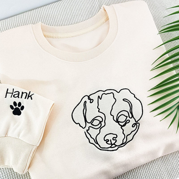 One-Line Dog Sweatshirt Custom,Personalized Embroidered Dog Sweatshirt, Custom Gifts For Dog Lovers,Pet Embroidered Hoodie.jpg