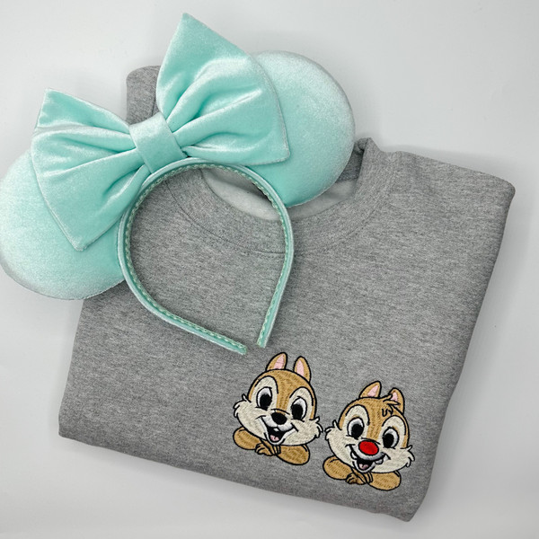 Chip and Dale Embroidered Sweatshirt  Hoodie  Tshirt Disney World  Disneyland Embroidered.jpg