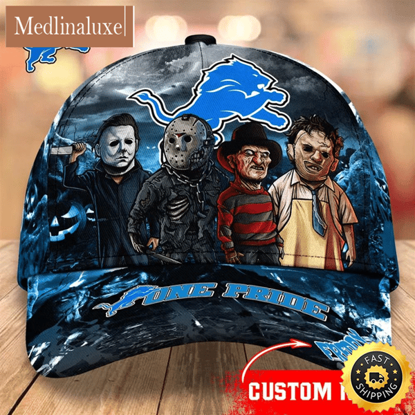 Detroit Lions Nfl Personalized Trending Cap Mixed Horror Movie Characters.jpg
