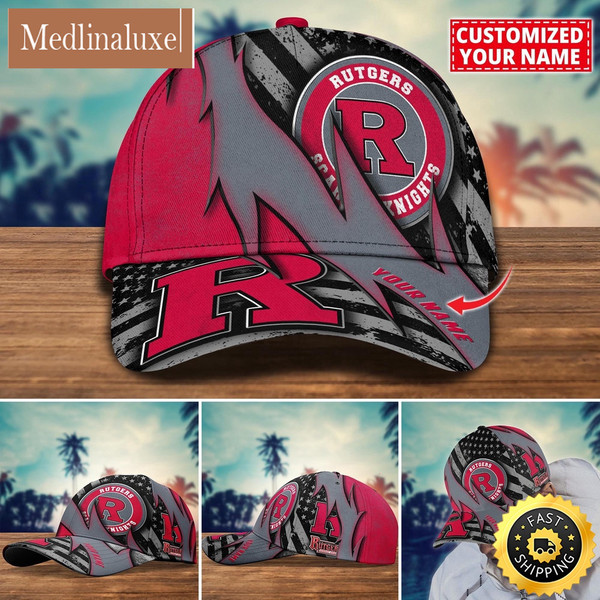 NCAA Rutgers Scarlet Knights Baseball Cap Custom Cap For Sport Fans.jpg