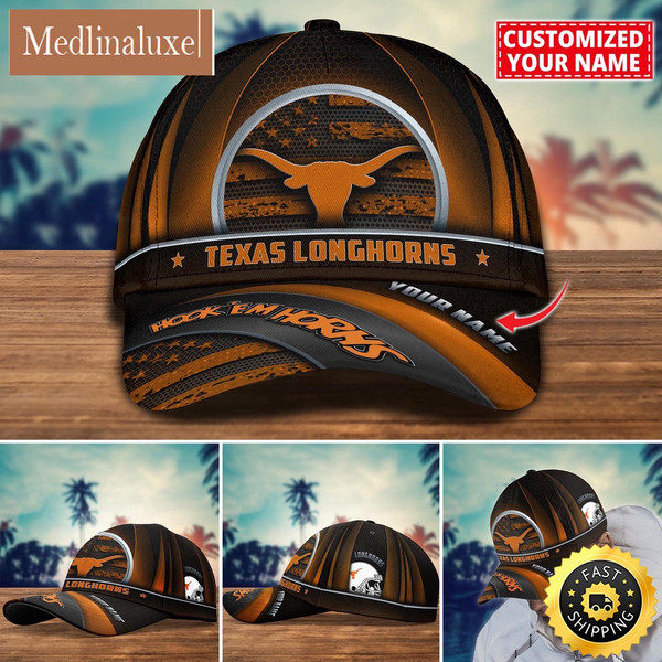NCAA Texas Longhorns Baseball Cap Custom Cap For Football Fans.jpg