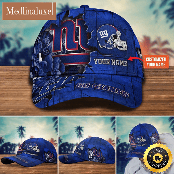 New York Giants Baseball Cap Flower Custom Trending Cap.jpg