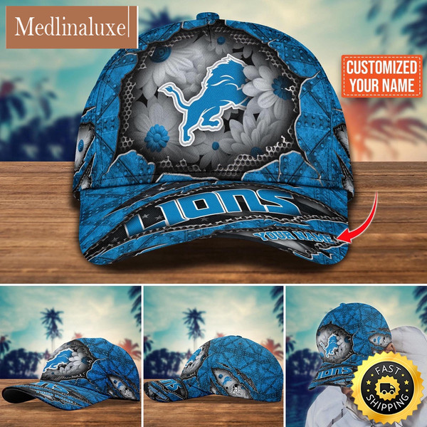 NFL Detroit Lions Baseball Cap Custom Cap Trending For Fans.jpg