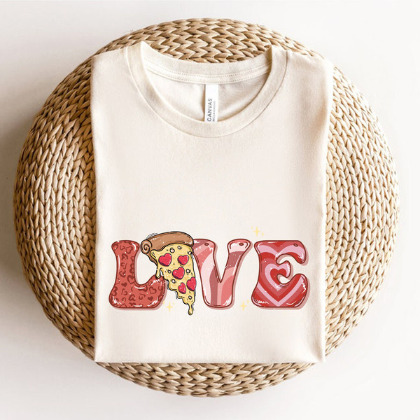 Valentines Day Shirt, Love Pizza Tshirt, Valentines Day Gift, Couple Shirt, Couple Matching Shirt, Couple Gift, Funny Valentines Day.jpg