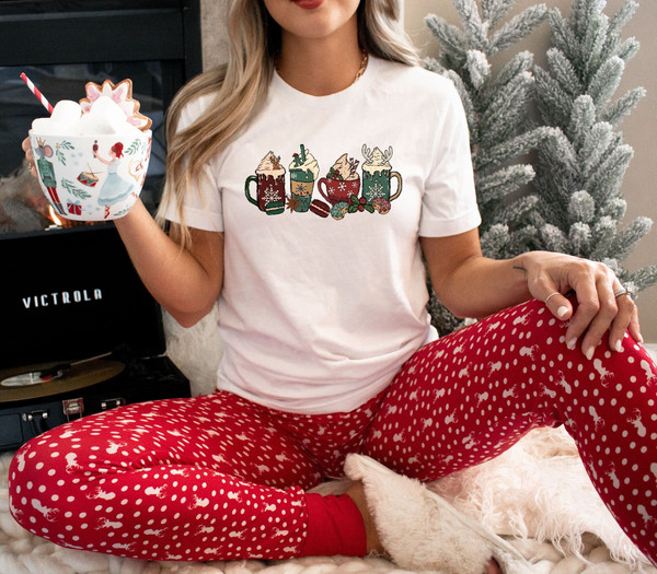 Christmas Latte Shirt, Cute Christmas Shirt, Coffee Lover T-Shirt, Latte Crewneck, Xmas Shirt, Womens Holiday Shirt, Christmas T-Shirt.jpg