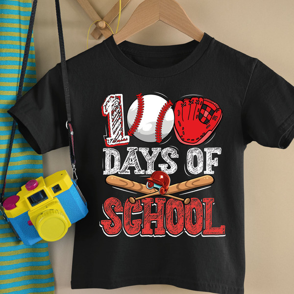 Baseball 100 Days of School Shirt, 100 Days of School Shirt, 100 Day Shirt, 100 Days of School Celebration Shirt, Baseball Shirt, ALC415.jpg