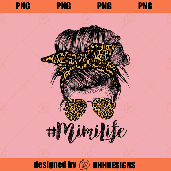 TIU15022024-Mimi Life Hair Bandana Glasses Leopard Print Mothers Day PNG Download.jpg