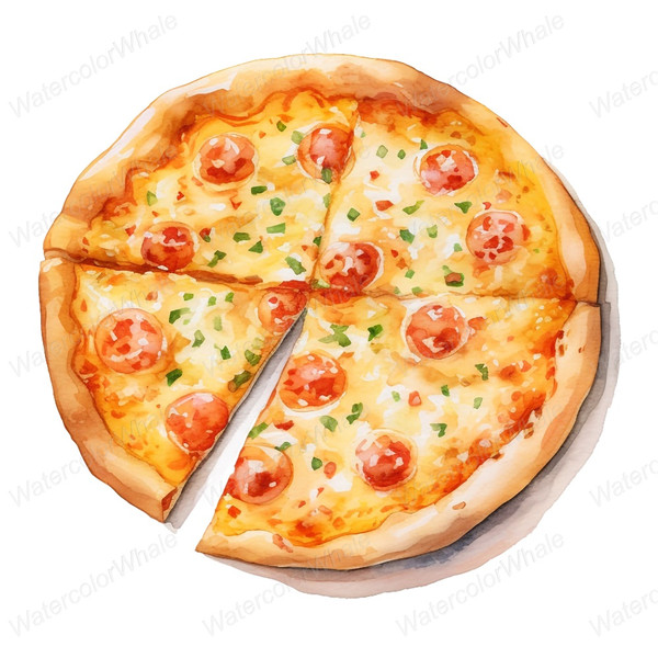 Watercolor Cheese Pizza Clipart Png Transparent Background - Inspire Uplift