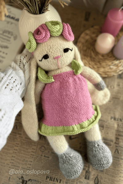 KNITTING PATTERN for a Bunny, knitted animal toy, amigurumi bunny without clothes, knitted rabbit, Easter bunny toy pattern, master class ENGLISH .png