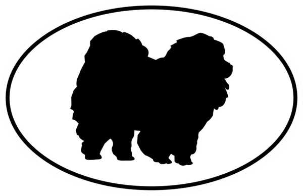 Chow Chow Euro Oval Sticker Self Adhesive Vinyl dog canine pet - C657.png