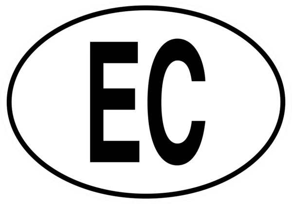 EC Ecuador Country Code Oval Sticker Self Adhesive Vinyl Ecuadorian euro - C1422.png