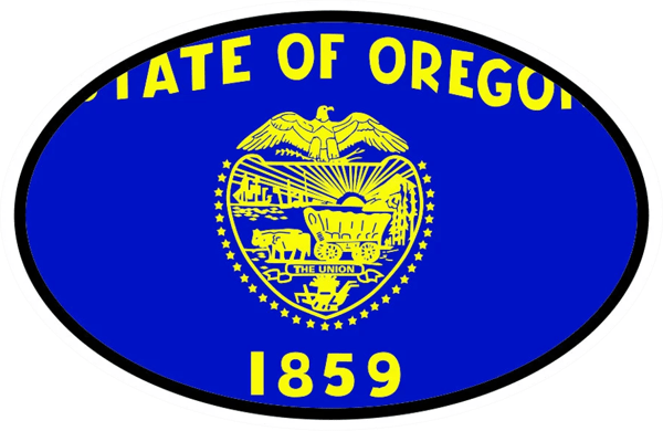 Oregon State Flag Oval Sticker Self Adhesive Vinyl V4 OR - C4817.png