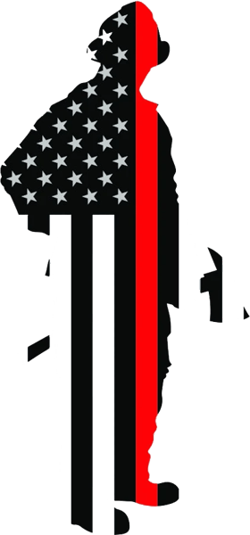 Fireman Thin Red Line Flag Sticker Self Adhesive Vinyl american flag firefighter fire - C5290.png