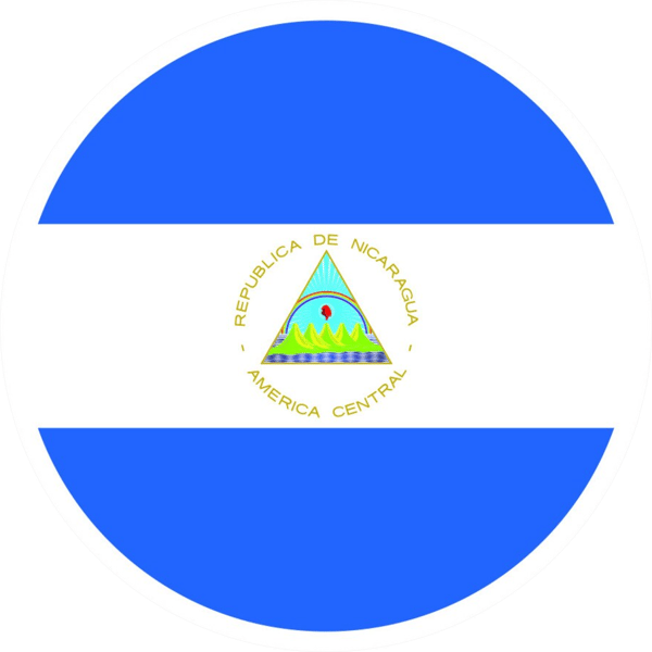Round Nicaraguan Flag Sticker Self Adhesive Vinyl Nicaragua NIC NI - C2161.png