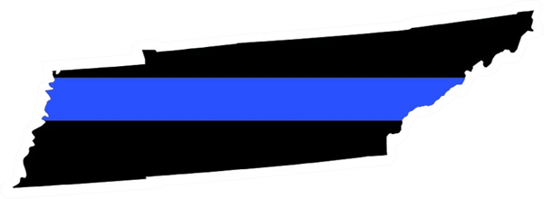 Tennessee State Shaped The Thin Blue Line Sticker Self Adhesive Vinyl police TN - C3485.png