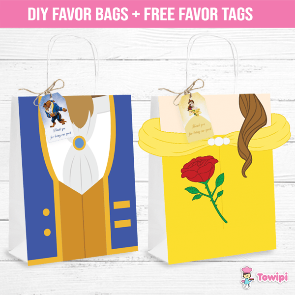 Belle printable favor bags and tags - Belle favor bags - Beauty and the beast favor bags.png