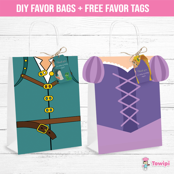 Tangled favor bag and tag- tangled printable favor bags - rapunzel favor bags.png